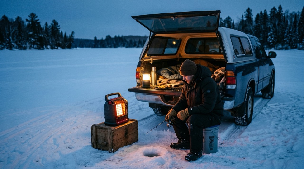 Mr. Heater Buddy, Little Buddy and Big Buddy portable heaters — in use