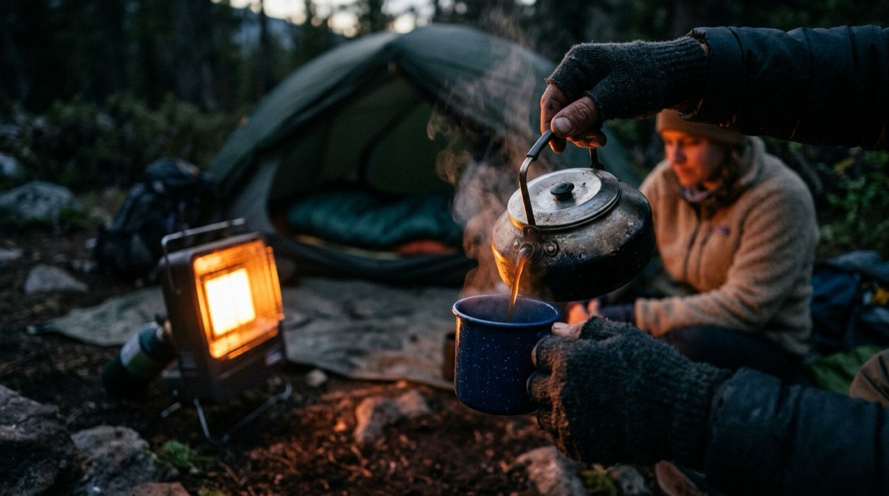 Mr. Heater Buddy, Little Buddy and Big Buddy portable heaters — in use