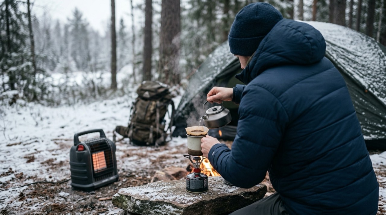 Propane heaters for porches and screened spaces — in use