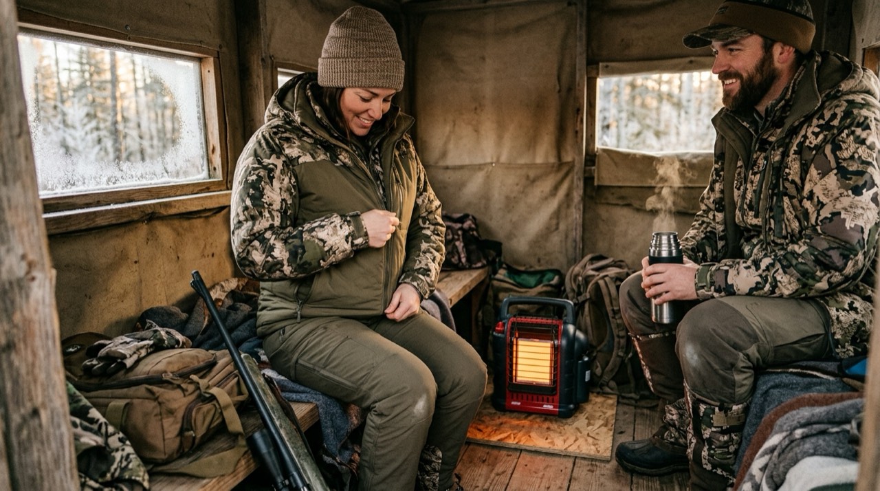 Mr. Heater Buddy, Little Buddy and Big Buddy portable heaters — in use