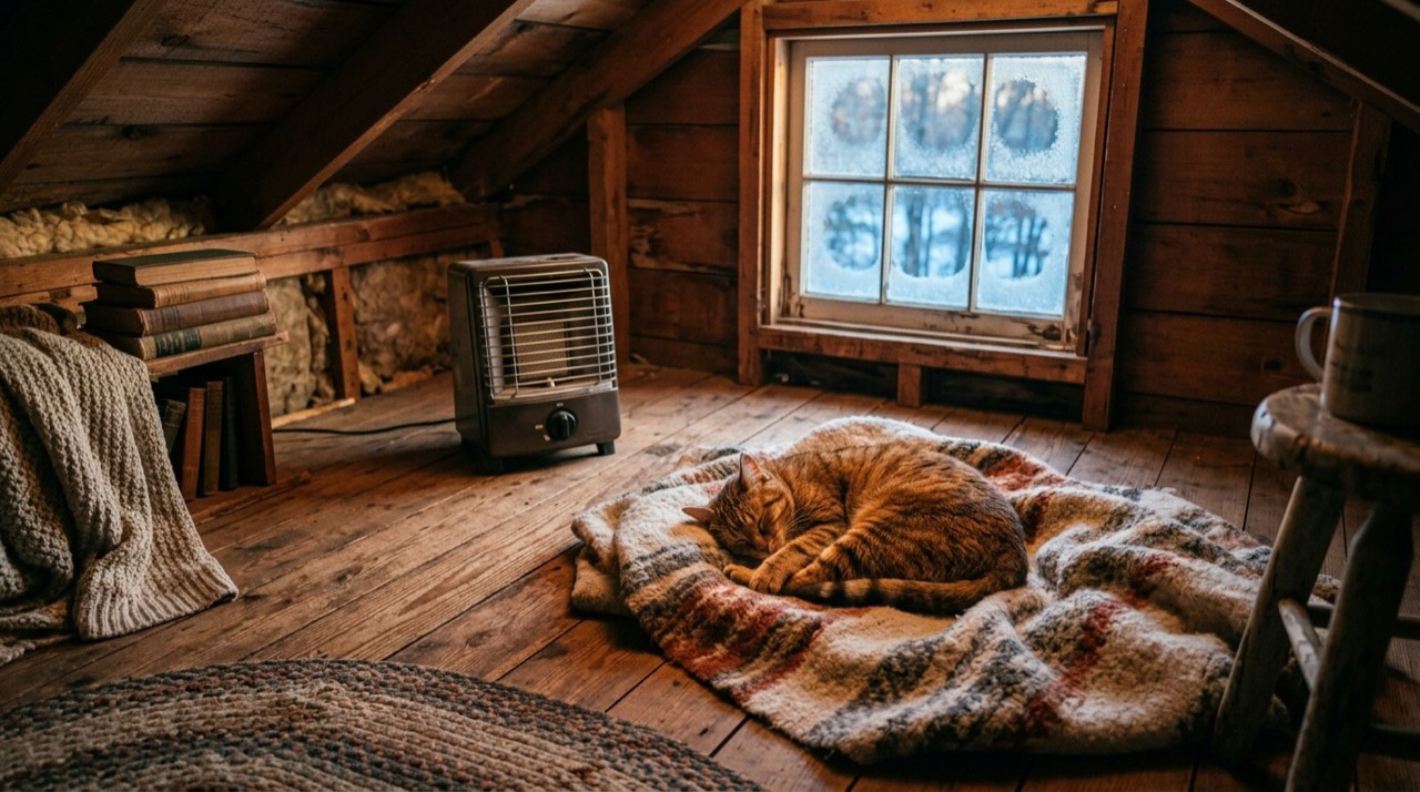 Indoor propane heaters — in use