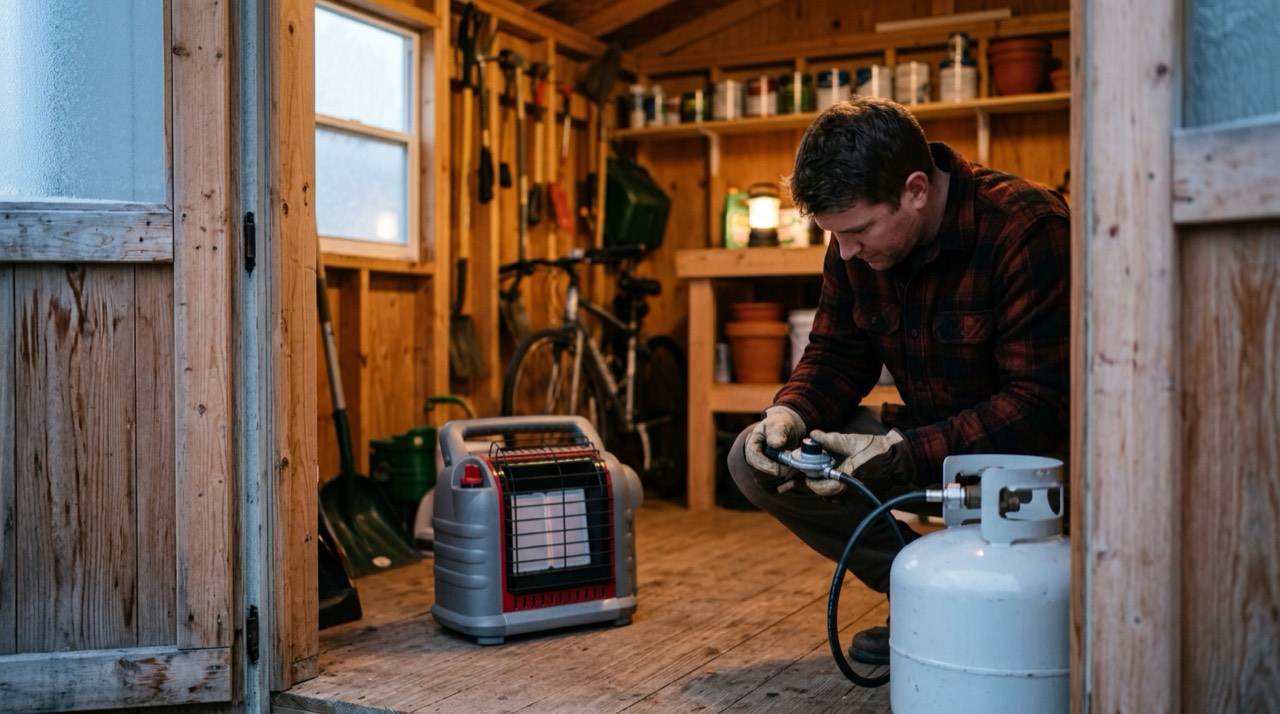 Indoor propane heater safety and carbon monoxide risk — in use