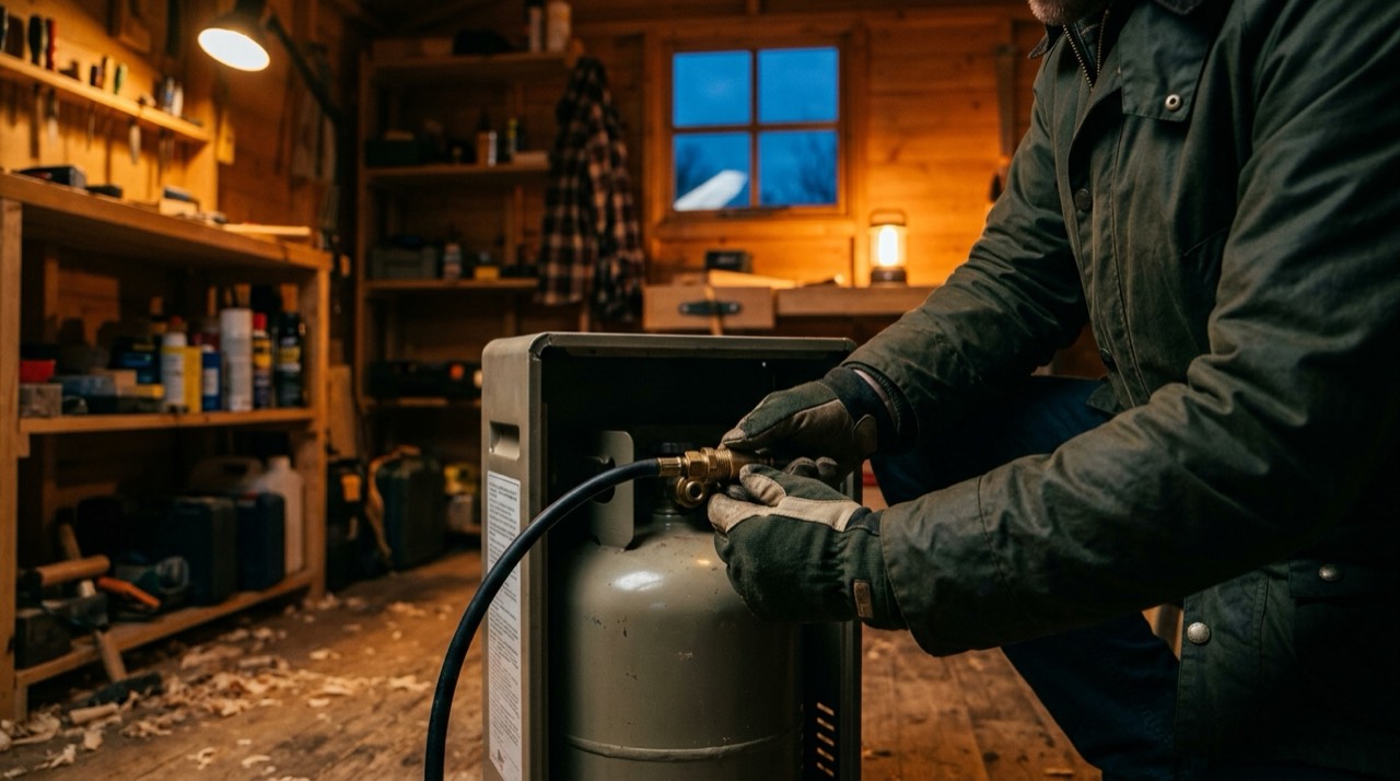 Indoor propane heater safety and carbon monoxide risk — in use