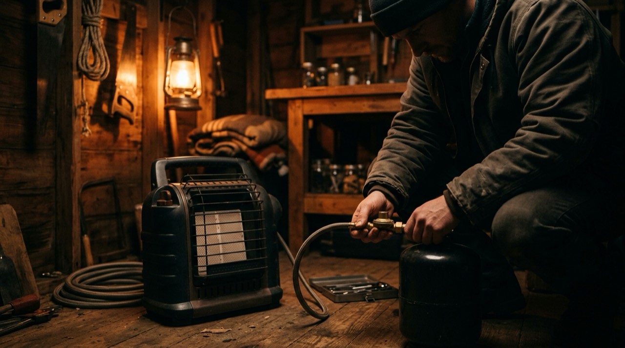 Indoor propane heater safety and carbon monoxide risk — in use