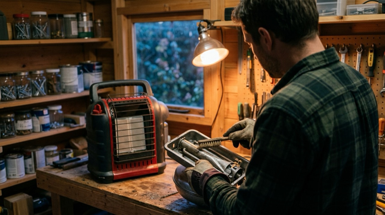 Propane heater troubleshooting and repair — in use