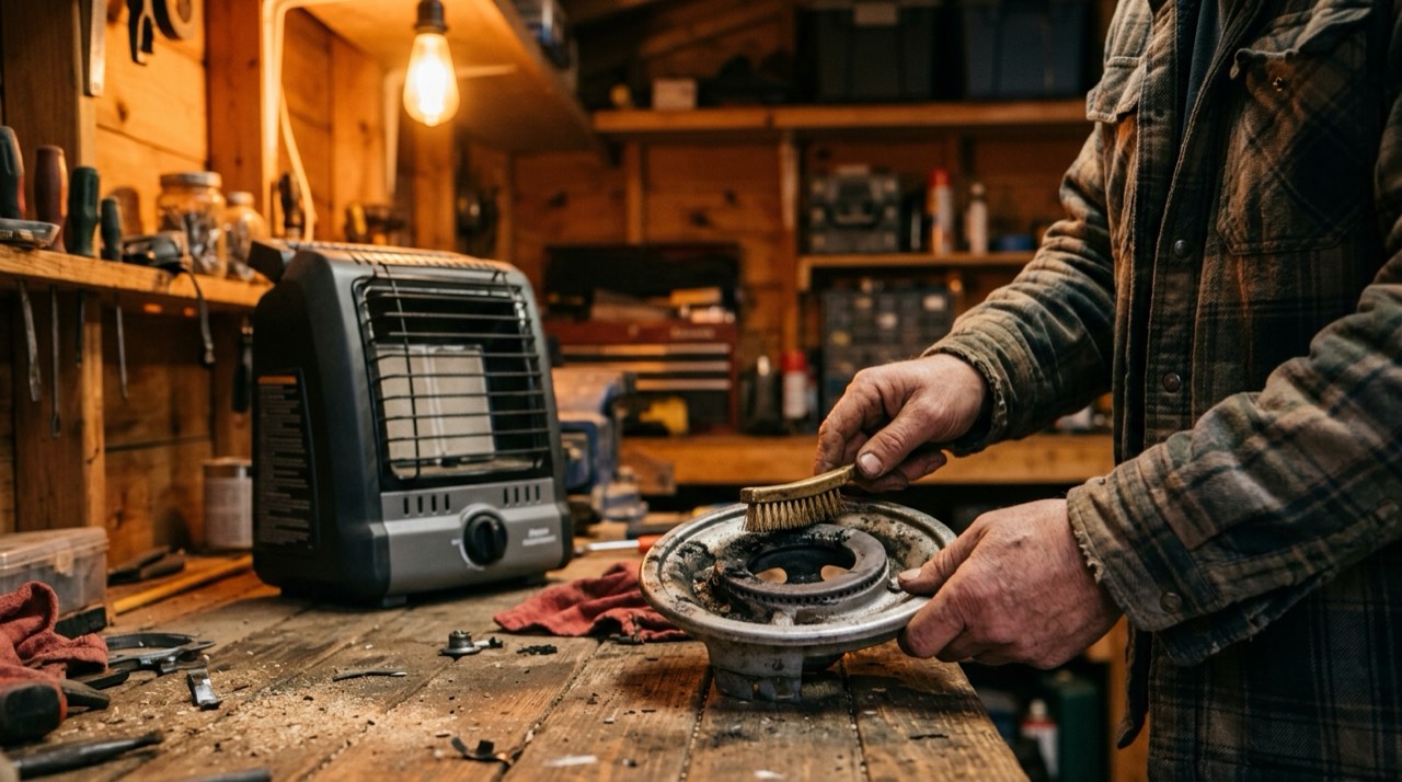 Propane heater troubleshooting and repair — in use
