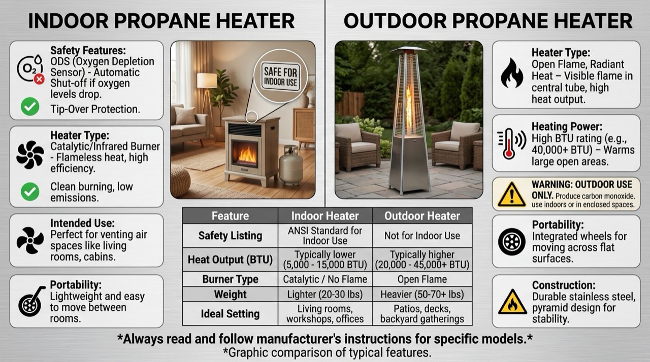 Portable propane heaters — in use
