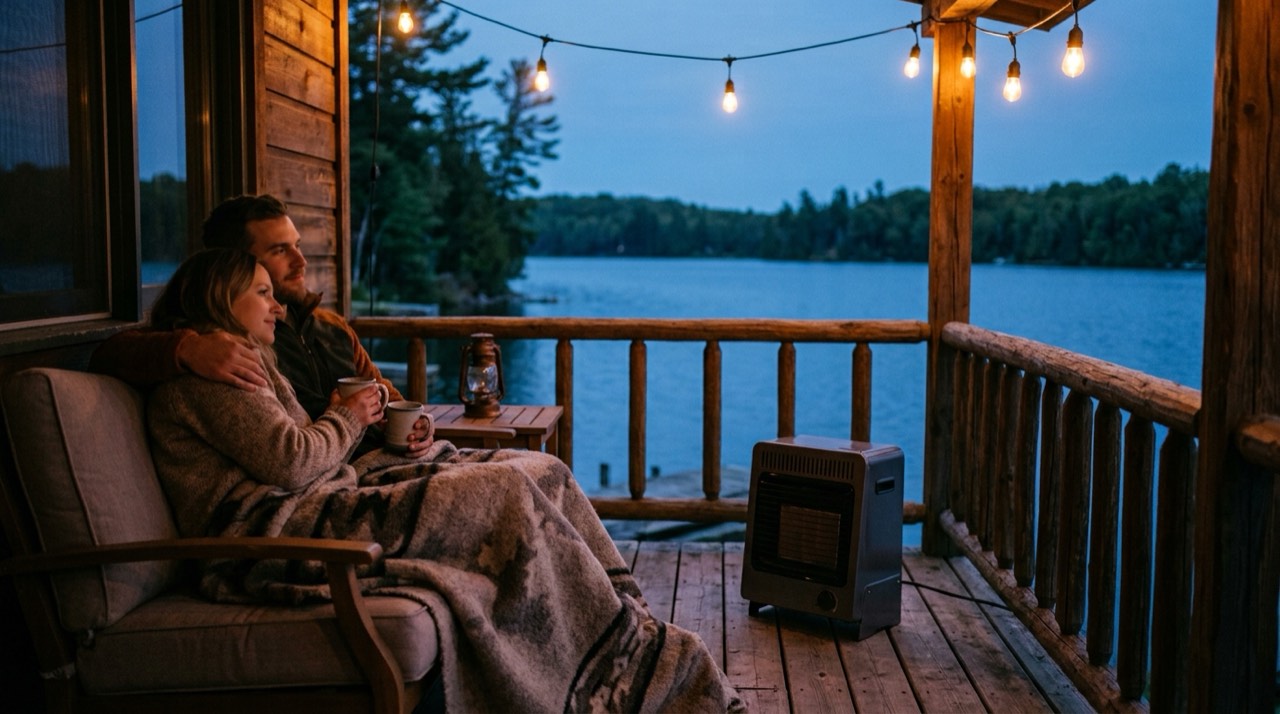 Wall-mount, cabinet and tank-top propane heaters — in use