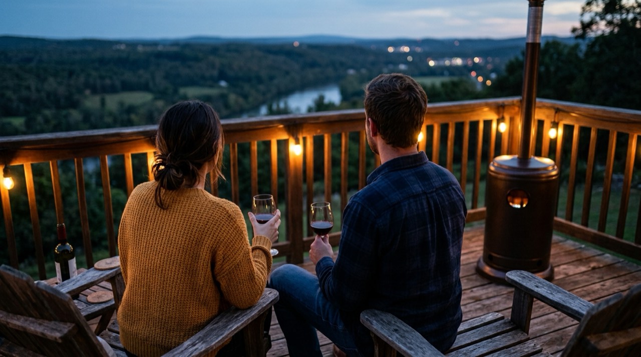 Outdoor and patio propane heaters — in use