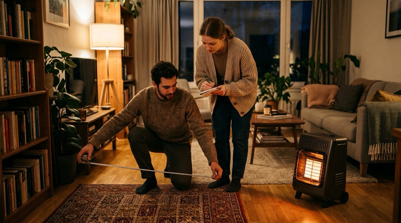 Indoor propane heaters — in use