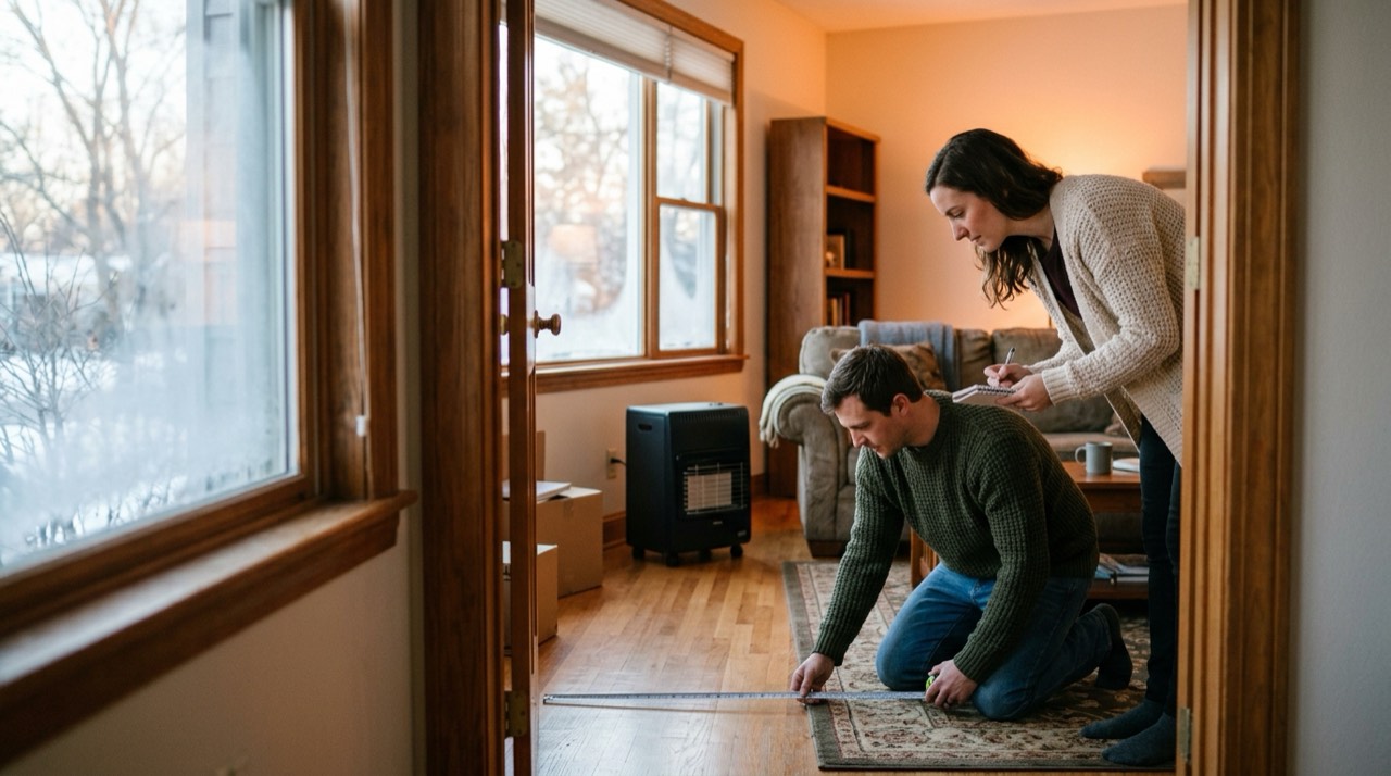 Indoor propane heaters — in use