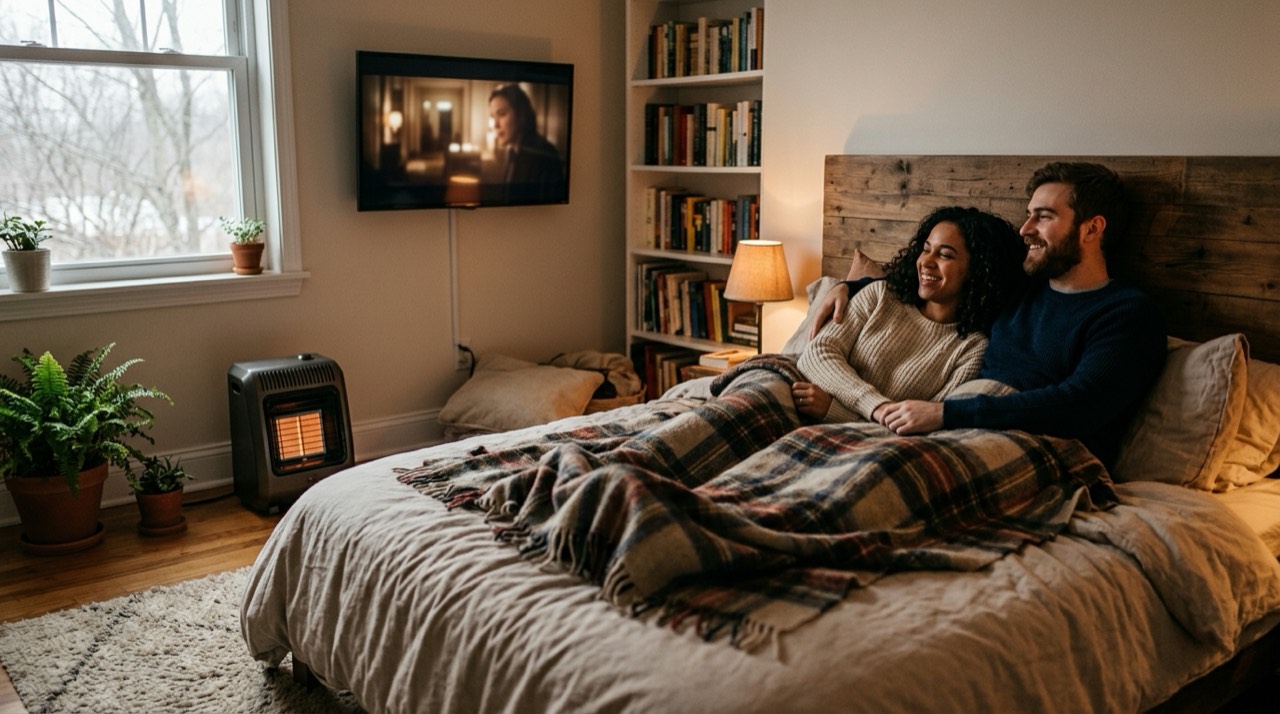 Indoor propane heaters — in use
