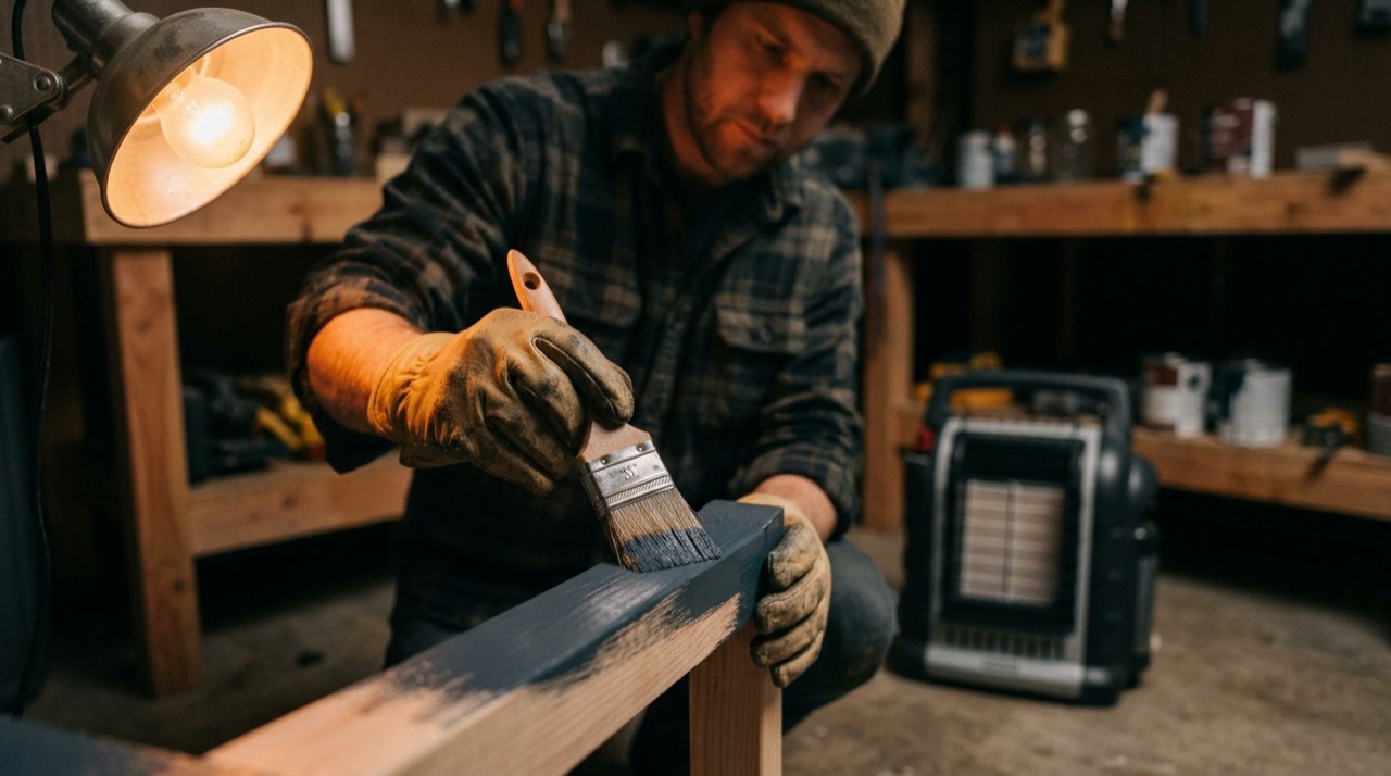 Propane heaters for garages and workshops — in use