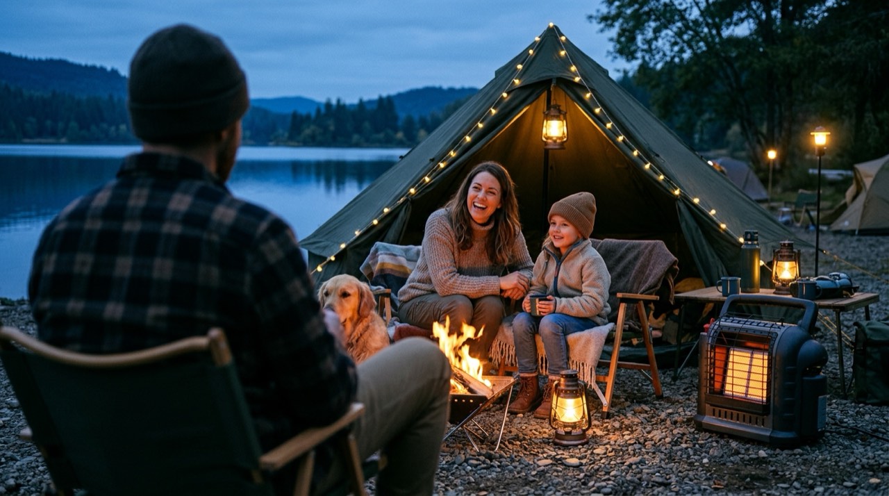 Mr. Heater Buddy, Little Buddy and Big Buddy portable heaters — in use