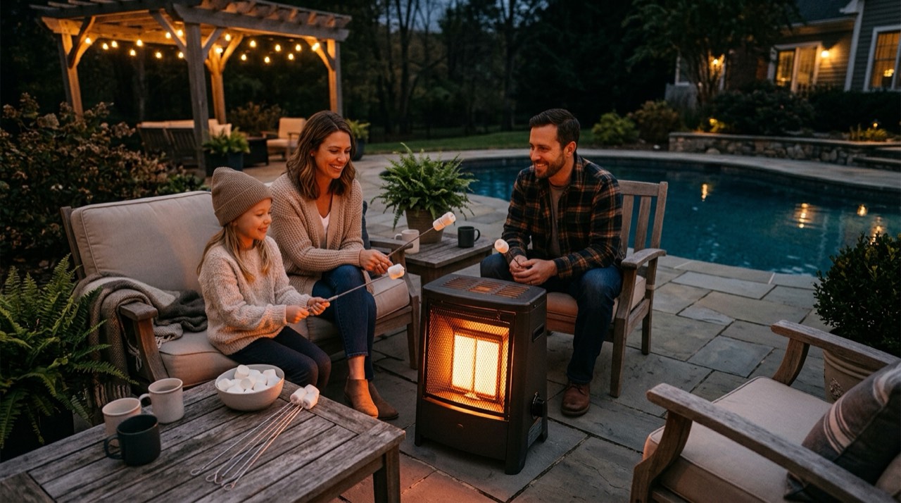Indoor propane heater safety and carbon monoxide risk — in use