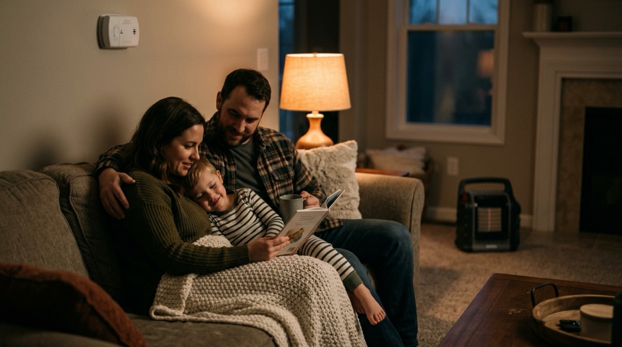 Indoor propane heaters — in use