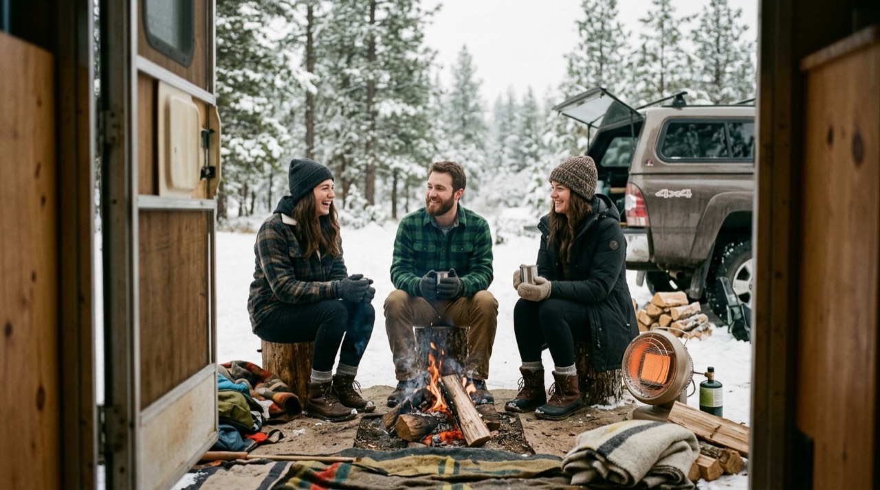 Mr. Heater Buddy, Little Buddy and Big Buddy portable heaters — in use