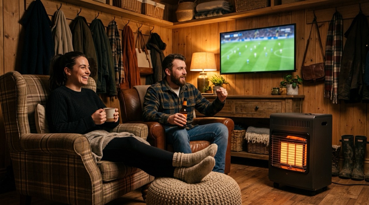 Wall-mount, cabinet and tank-top propane heaters — in use
