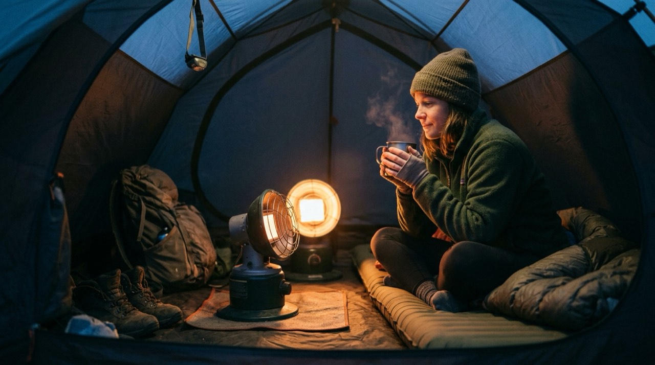 Mr. Heater Buddy, Little Buddy and Big Buddy portable heaters — in use