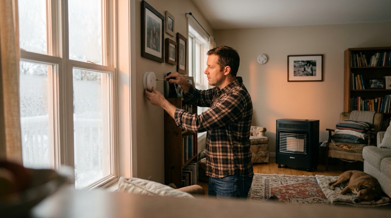 Indoor propane heater safety and carbon monoxide risk — in use