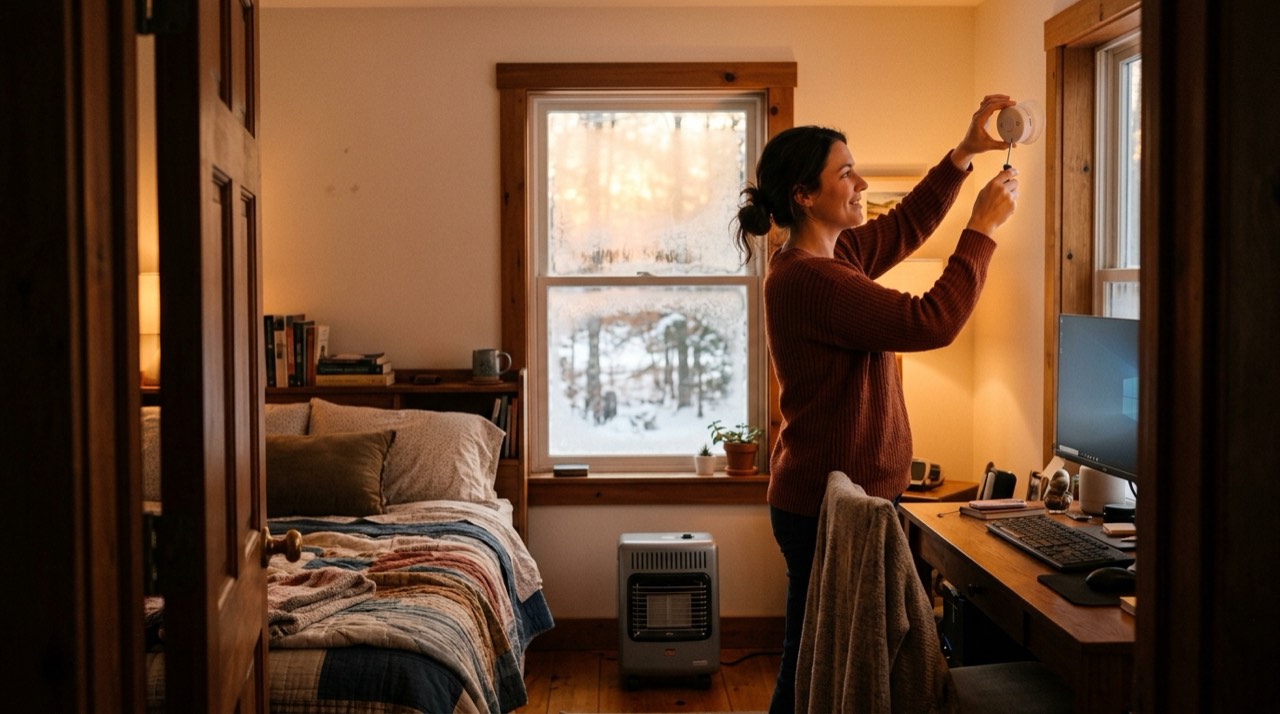 Indoor propane heater safety and carbon monoxide risk — in use