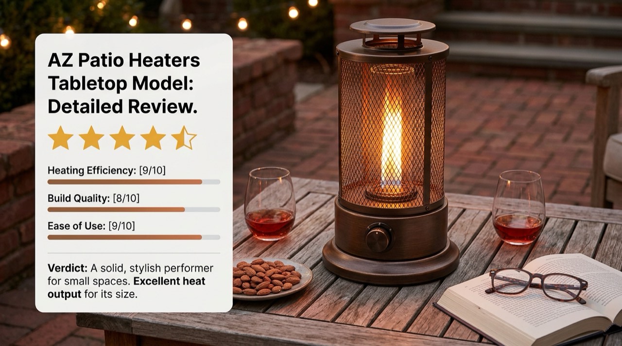 Outdoor and patio propane heaters — in use