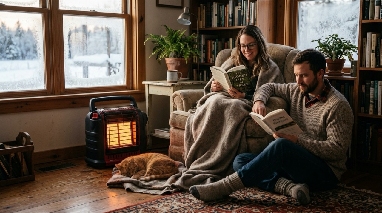 Indoor propane heaters — in use