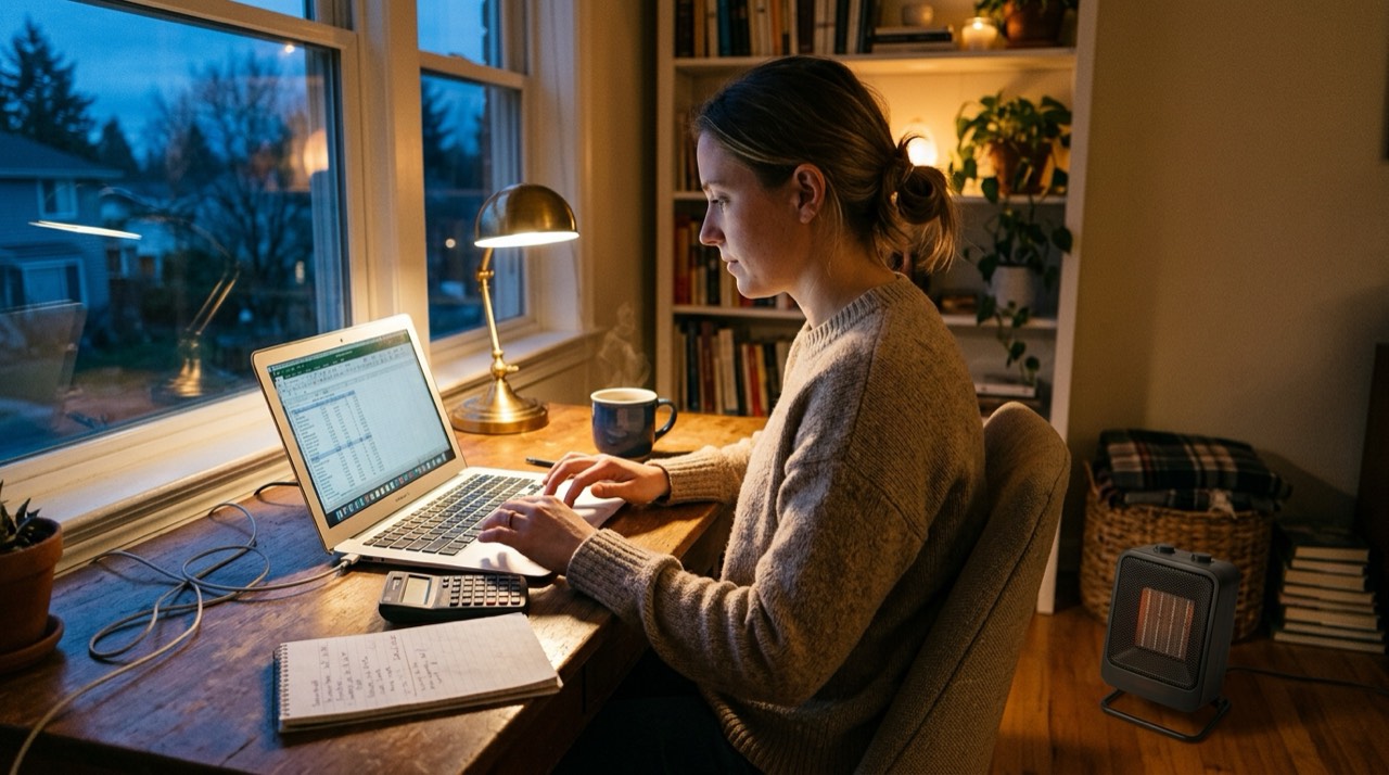 Indoor vs. outdoor propane heater — in use