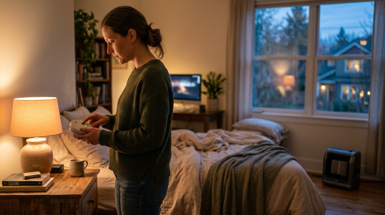Indoor propane heater safety and carbon monoxide risk — in use