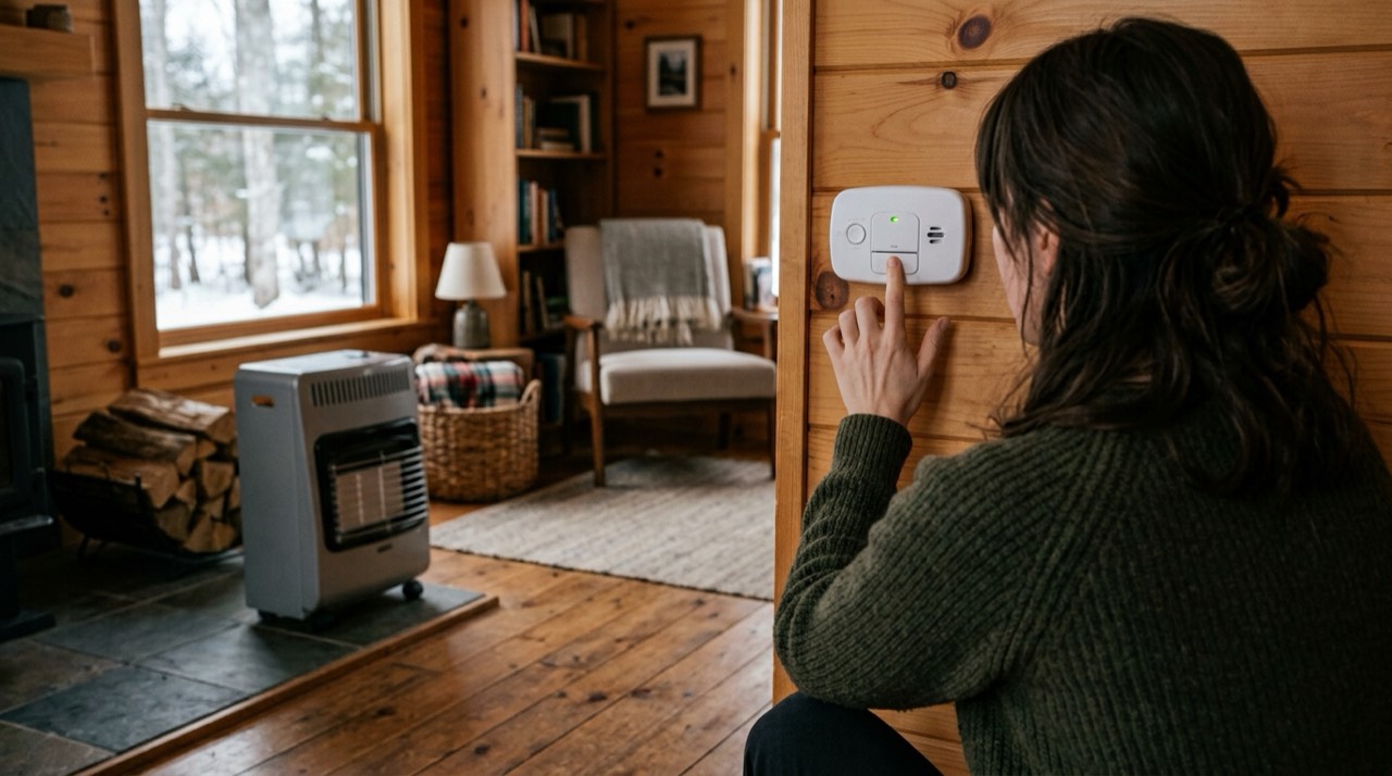 Indoor propane heater safety and carbon monoxide risk — in use