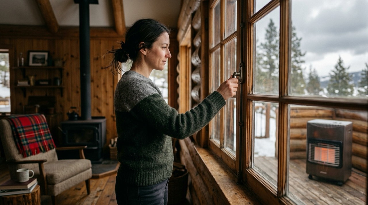 Indoor propane heaters — in use