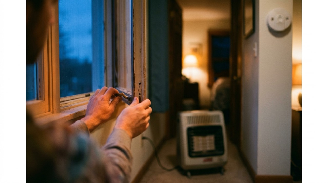 Indoor propane heaters — in use