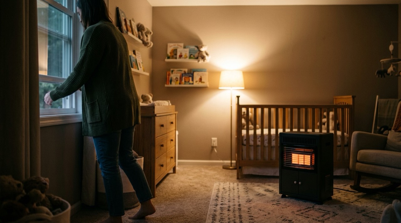 Indoor propane heaters — in use