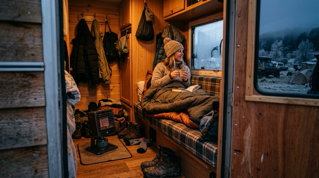 Wall-mount, cabinet and tank-top propane heaters — in use