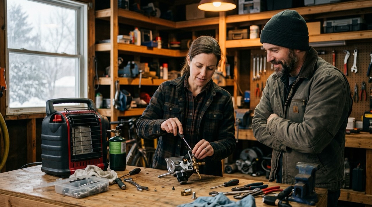 Propane heater troubleshooting and repair — in use