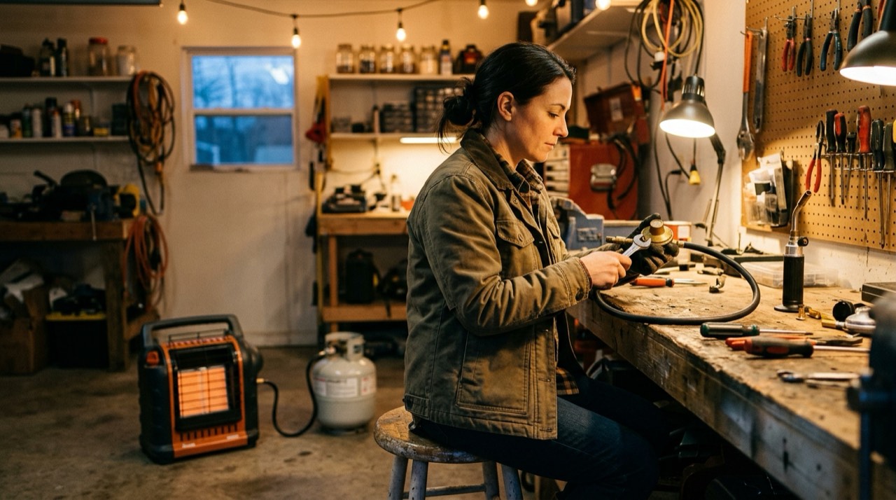 Propane heater troubleshooting and repair — in use