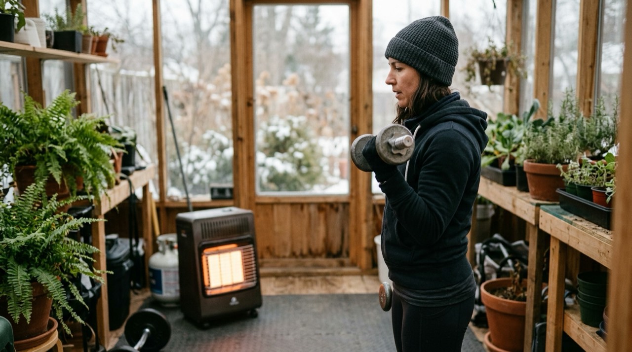 Radiant vs. forced-air propane heater — in use