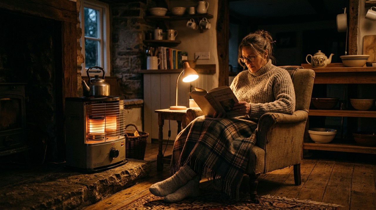 Indoor propane heaters — in use