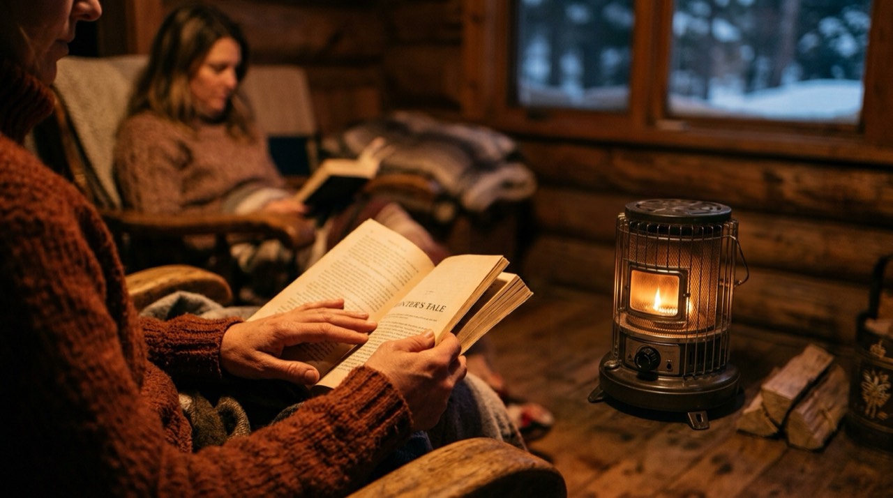 Indoor propane heaters — in use