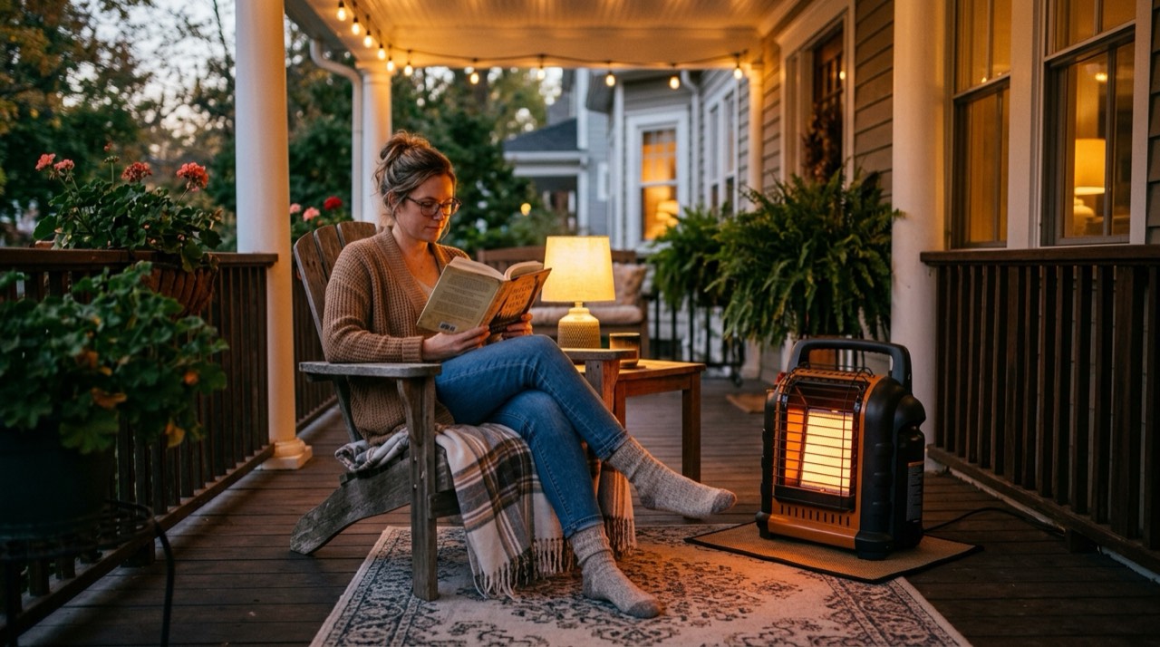 Indoor propane heaters — in use
