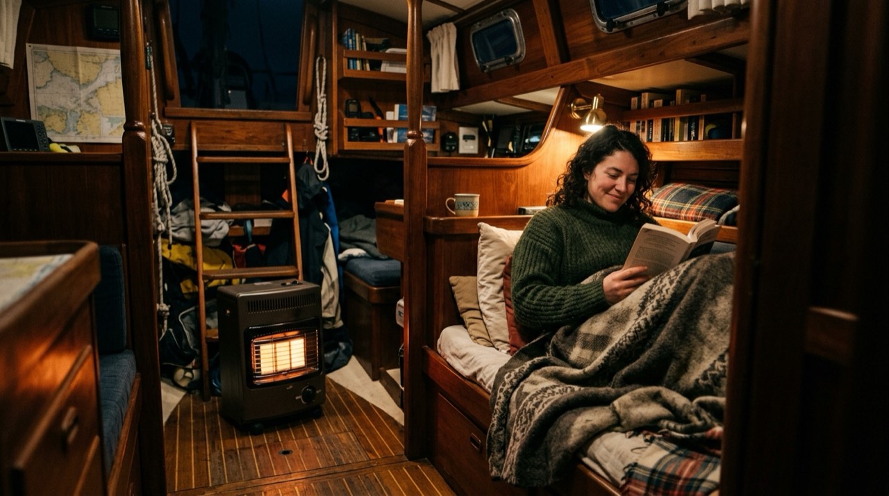 Wall-mount, cabinet and tank-top propane heaters — in use