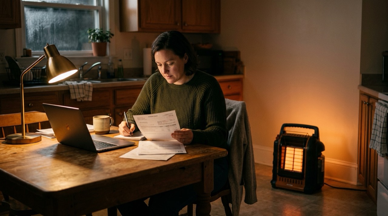 Propane heater BTU sizing and running cost — in use