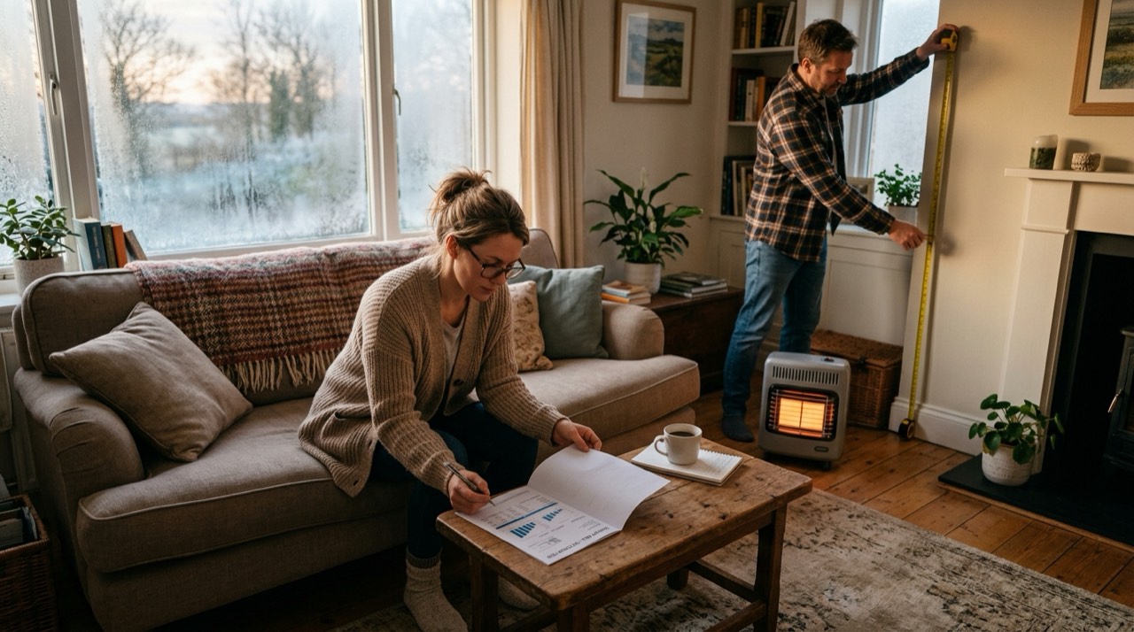 Propane heater BTU sizing and running cost — in use