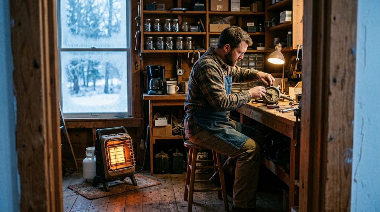 Dyna-Glo propane heaters — in use