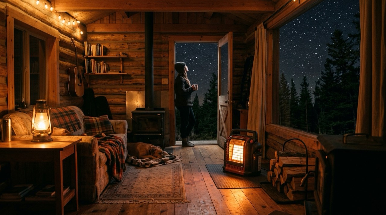Wall-mount, cabinet and tank-top propane heaters — in use