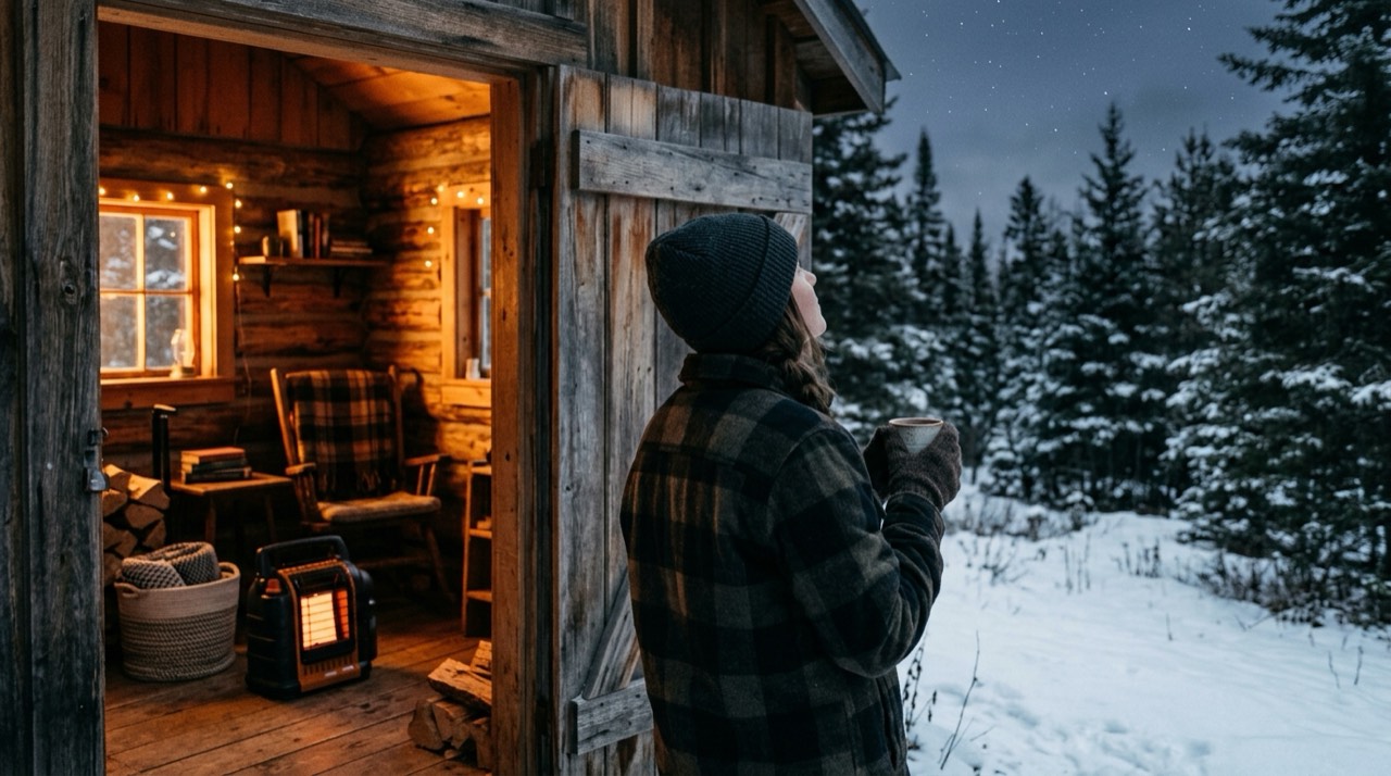 Wall-mount, cabinet and tank-top propane heaters — in use