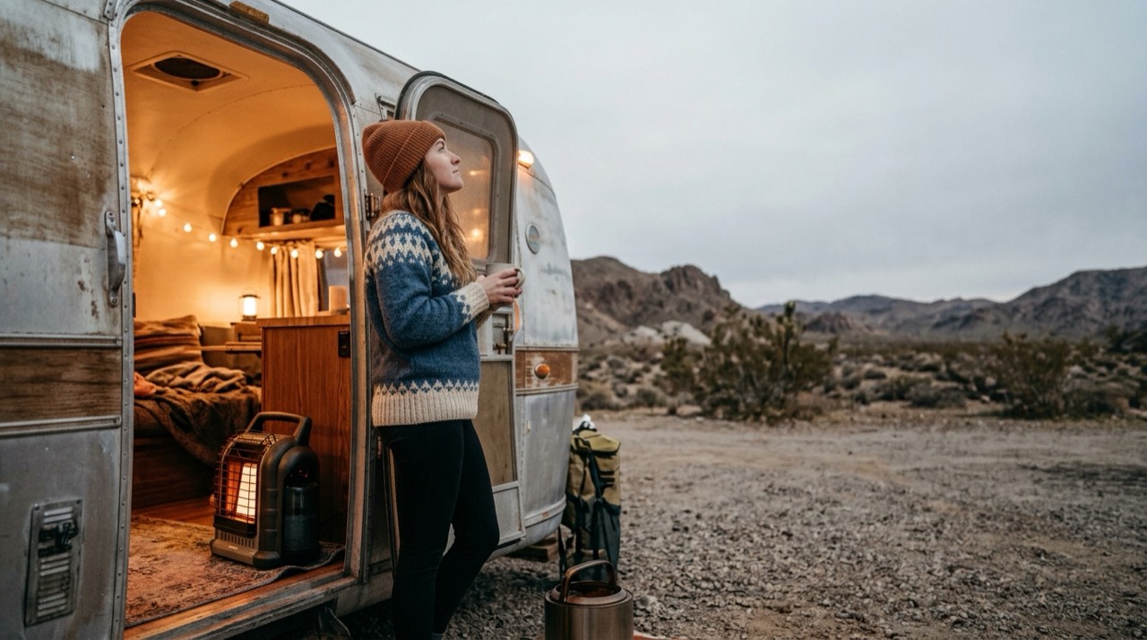 Wall-mount, cabinet and tank-top propane heaters — in use