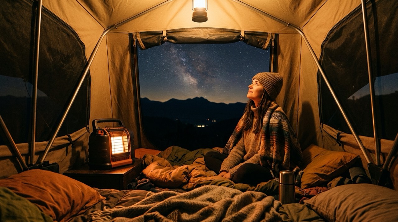 Wall-mount, cabinet and tank-top propane heaters — in use