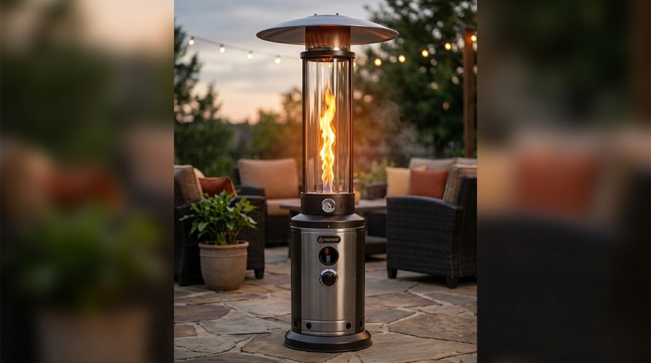 Outdoor and patio propane heaters — in use