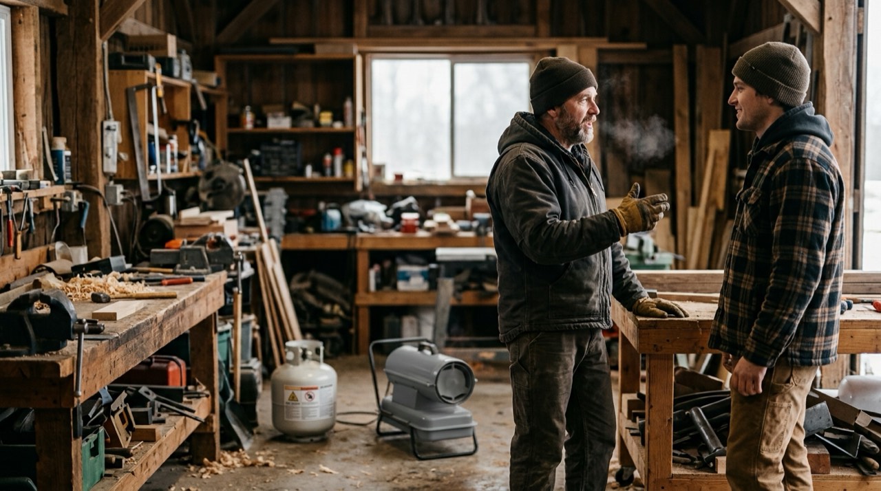 Propane heaters for camping, hunting and tailgating — in use